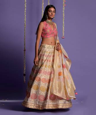 Ivory Embroidered Lehenga Set 3