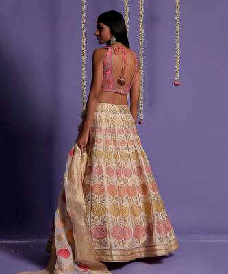 Ivory Embroidered Lehenga Set 7
