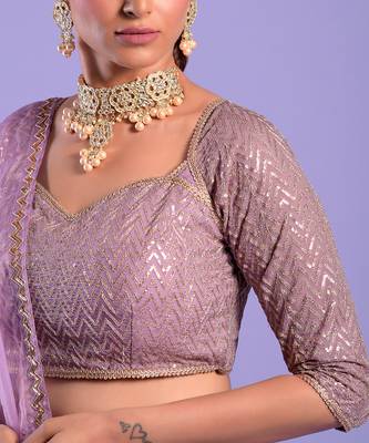 Mauve Lehenga Set Sequence And Dori Work 3