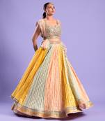 Multi Color Lehenga Set Mirror And Zari Work