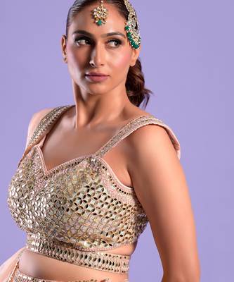 Multi Color Lehenga Set Mirror And Zari Work 3