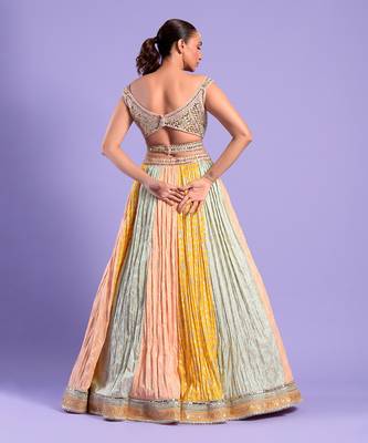 Multi Color Lehenga Set Mirror And Zari Work 4