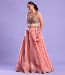 Pink Lehenga Set Cutdana Work