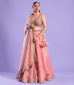 Pink Lehenga Set Cutdana Work