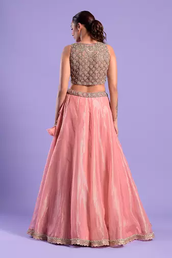 Pink Lehenga Set Cutdana Work