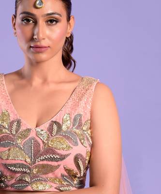 Pink Silk Embroidered Lehenga Choli 3