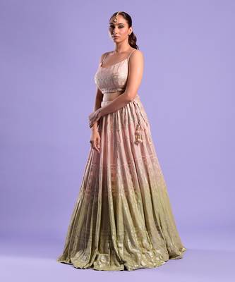Ombre Lehenga Set All Over Sequence Work 2