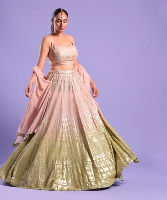 Ombre Lehenga Set All Over Sequence Work 1