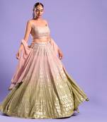 Ombre Lehenga Set All Over Sequence Work