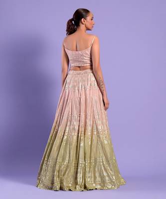 Ombre Lehenga Set All Over Sequence Work 4