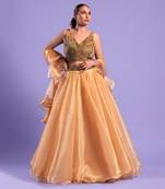 Gold Lehenga Set Cutdana , Sequence And Nalki Work