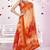Orange embroidered georgette saree with blouse