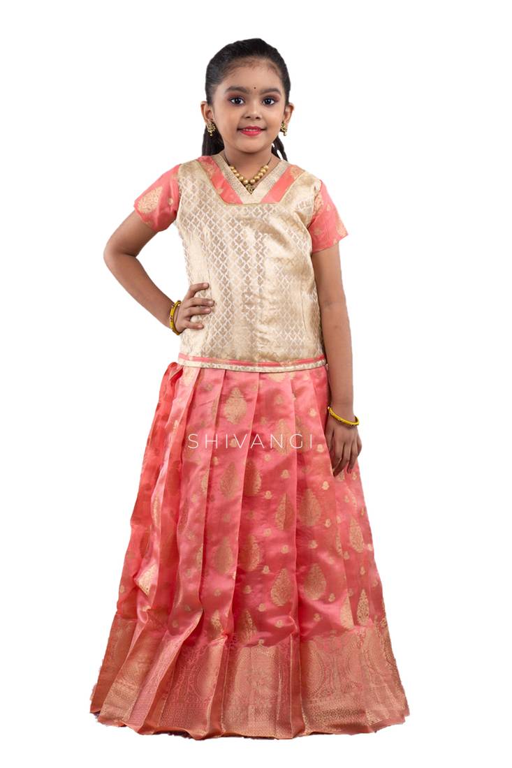 Premium Shivangi Chanderi Suit Set with Jacquard Woven Dupatta & Moti Mala