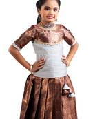 Shivangi Girls Maroon Champangi Pattu Pavadai | Langa