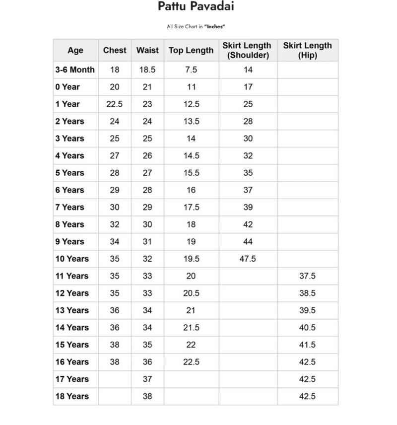 Shivangi Girls Half White Chanderi Tulip Pattu Pavadai