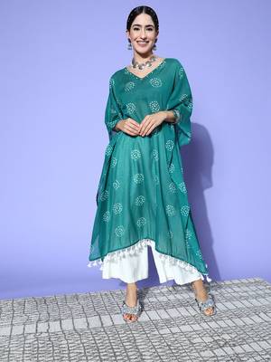 Green printed cotton kurtas-and-kurtis 2