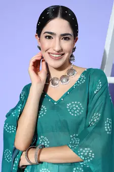 Green printed cotton kurtas-and-kurtis