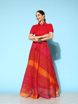 Red printed rayon ethnic-kurtis 2