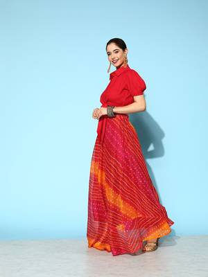 Red printed rayon ethnic-kurtis 3
