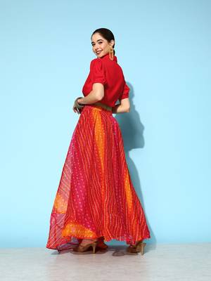 Red printed rayon ethnic-kurtis 4