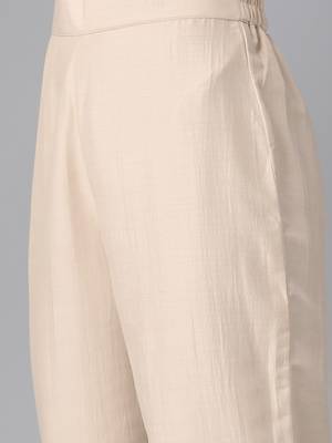 Beige embroidered silk ethnic-kurtis 5