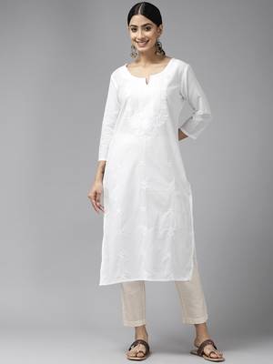 White woven cotton kurtas-and-kurtis 1
