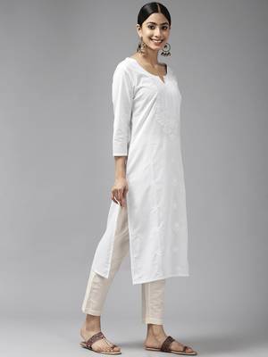 White woven cotton kurtas-and-kurtis 2