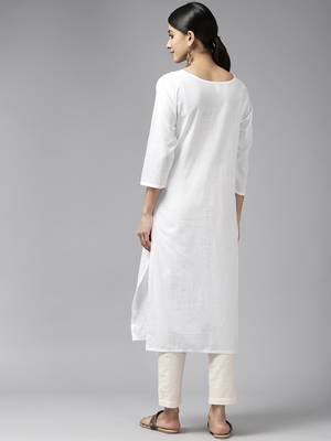 White woven cotton kurtas-and-kurtis 3