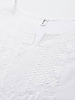 White woven cotton kurtas-and-kurtis 4