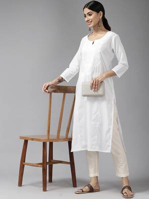 White woven cotton kurtas-and-kurtis 5
