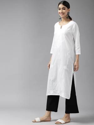 White woven cotton kurtas-and-kurtis 2