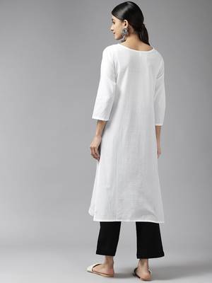 White woven cotton kurtas-and-kurtis 3