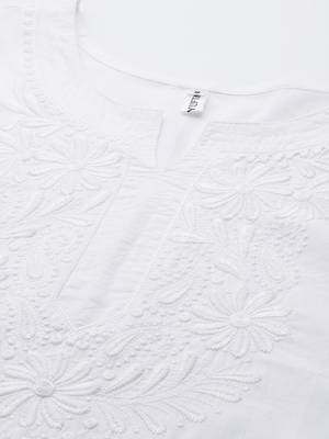 White woven cotton kurtas-and-kurtis 4
