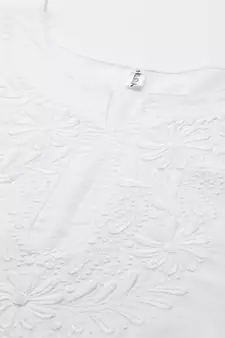 White woven cotton kurtas-and-kurtis
