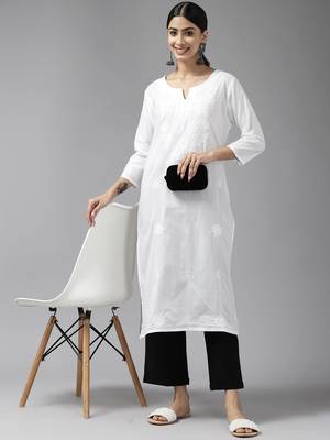 White woven cotton kurtas-and-kurtis 5