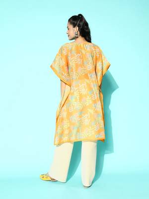 Yellow embroidered silk kurtas-and-kurtis 3