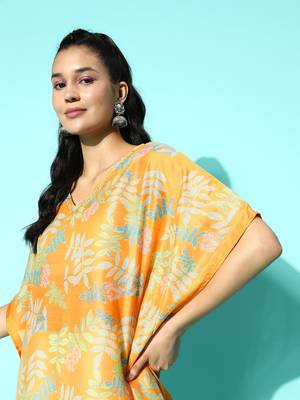 Yellow embroidered silk kurtas-and-kurtis 4