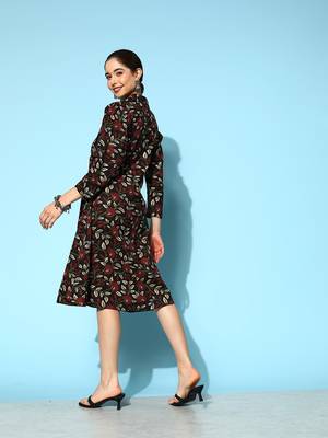 Black printed cotton long-dresses 3