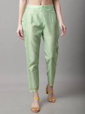 Light-green jacquard cotton silk Kurta Pant With Dupatta 4