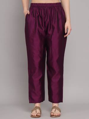 Purple jacquard cotton silk Kurta Pant With Dupatta 3