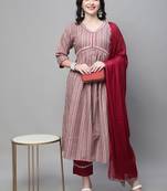 Maroon printed cotton salwar