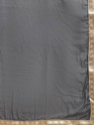 Grey embroidered georgette Kurta Pant With Dupatta 3