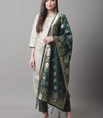 Grey jacquard cotton silk salwar