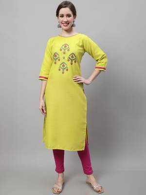 Lemon jacquard cotton silk Kurta Pant With Dupatta 2