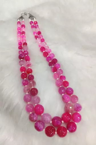 Pink onyx necklaces
