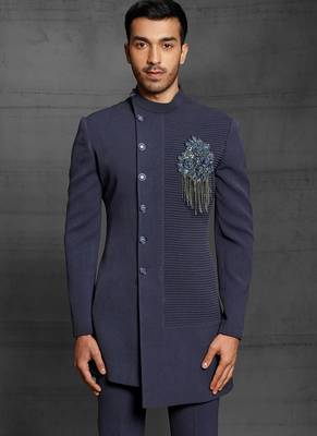 Grey embroidered cotton indo-western-dresses 2