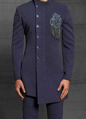 Grey embroidered cotton indo-western-dresses 3