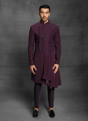 Maroon embroidered cotton indo-western-dresses 1