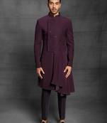 Maroon embroidered cotton indo-western-dresses