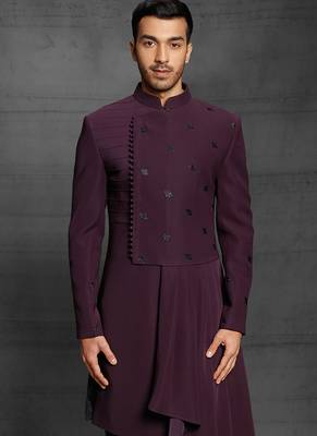 Maroon embroidered cotton indo-western-dresses 2